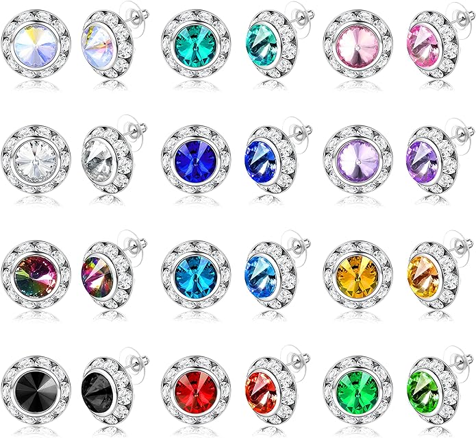 15mm Rhinestone Earrings - Individual