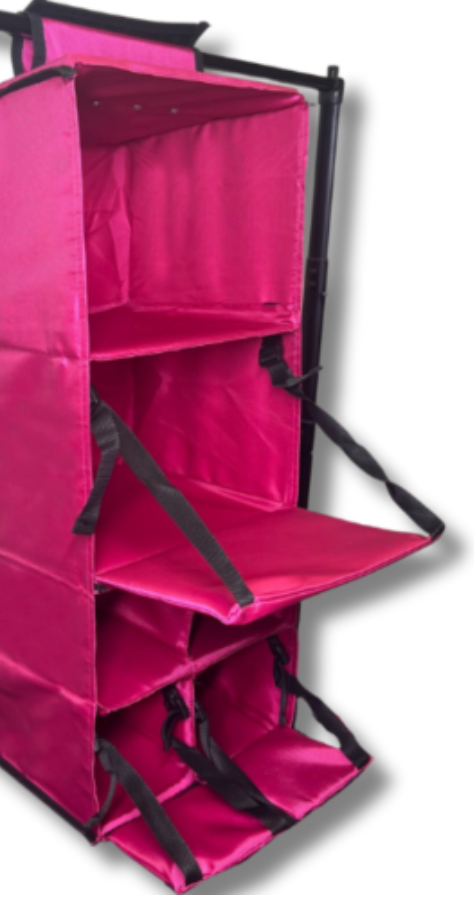 6 Pocket Hanging Accessory Caddy - Pink