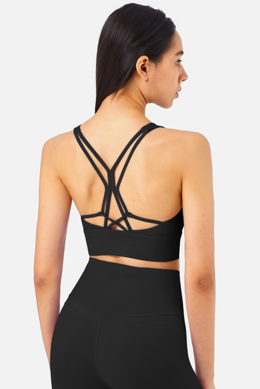 Longlined Strappy Back Sports Bra