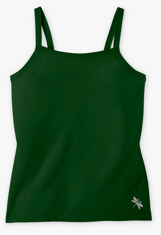 Hunter Green Sports Cami with Shelf Bra