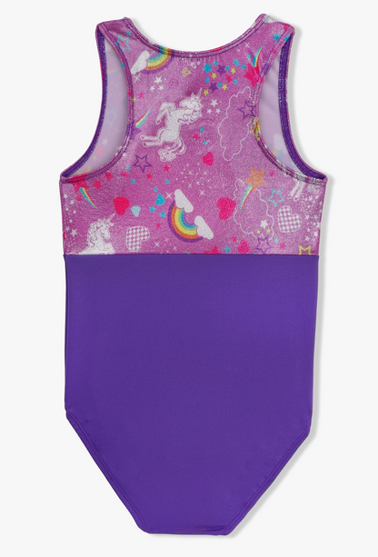 Youth Unicorn Violet Racer Back Leotard