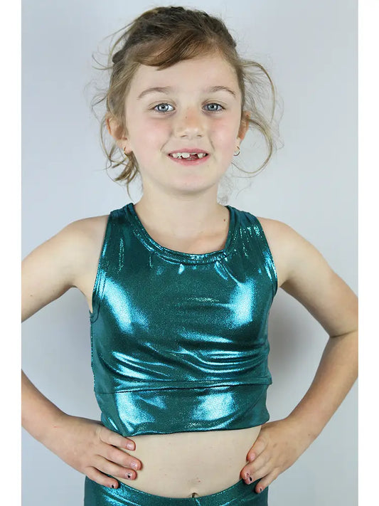 Youth Jade Sparkle Sports Bra