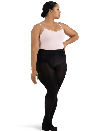 Hold & Stretch® Black Plus Size Footed Tight