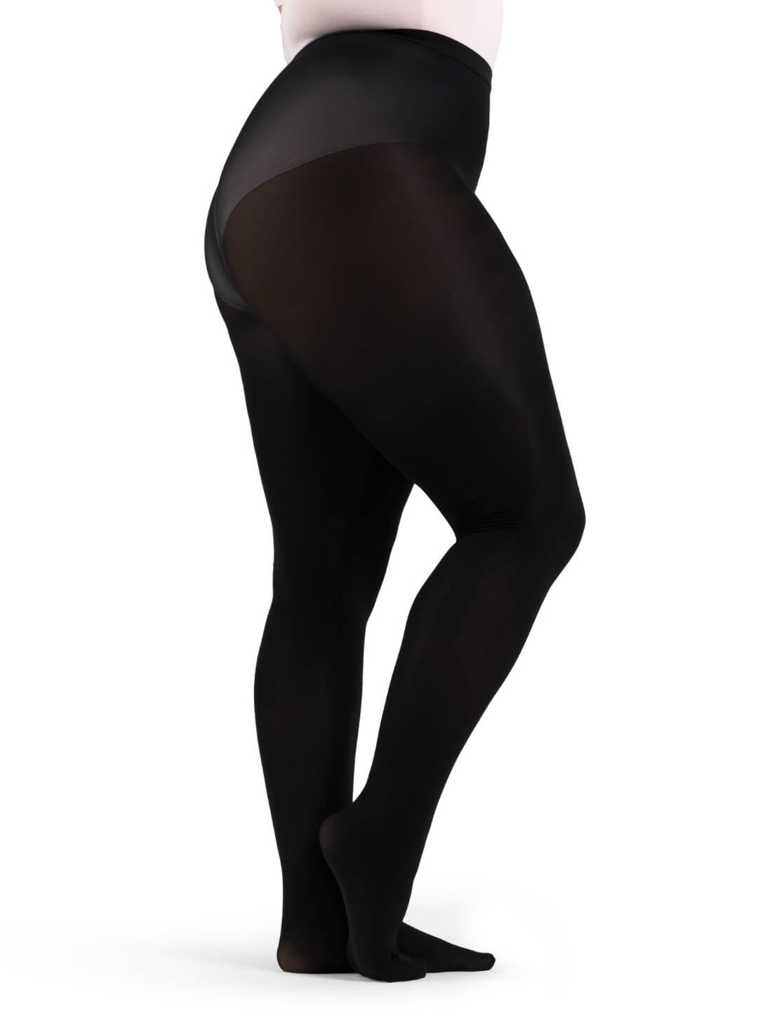 Hold & Stretch® Black Plus Size Footed Tight