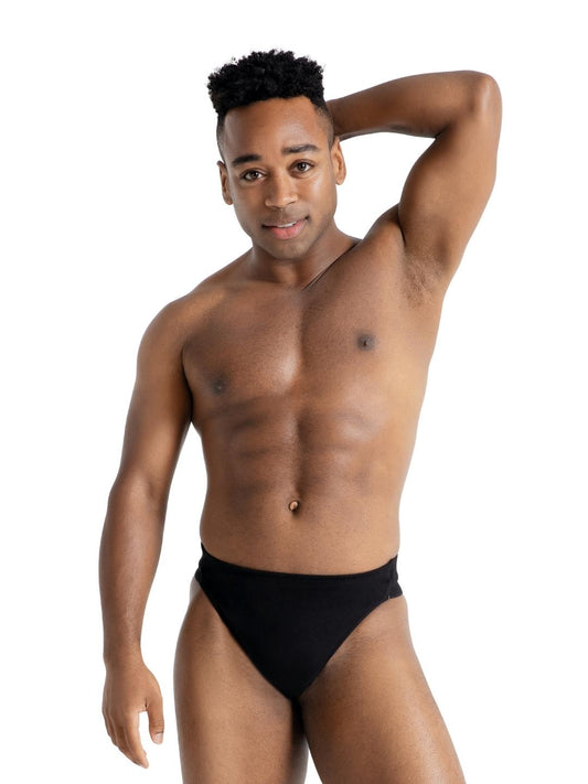 Men's Self-Lined Black Thong Dance Belt