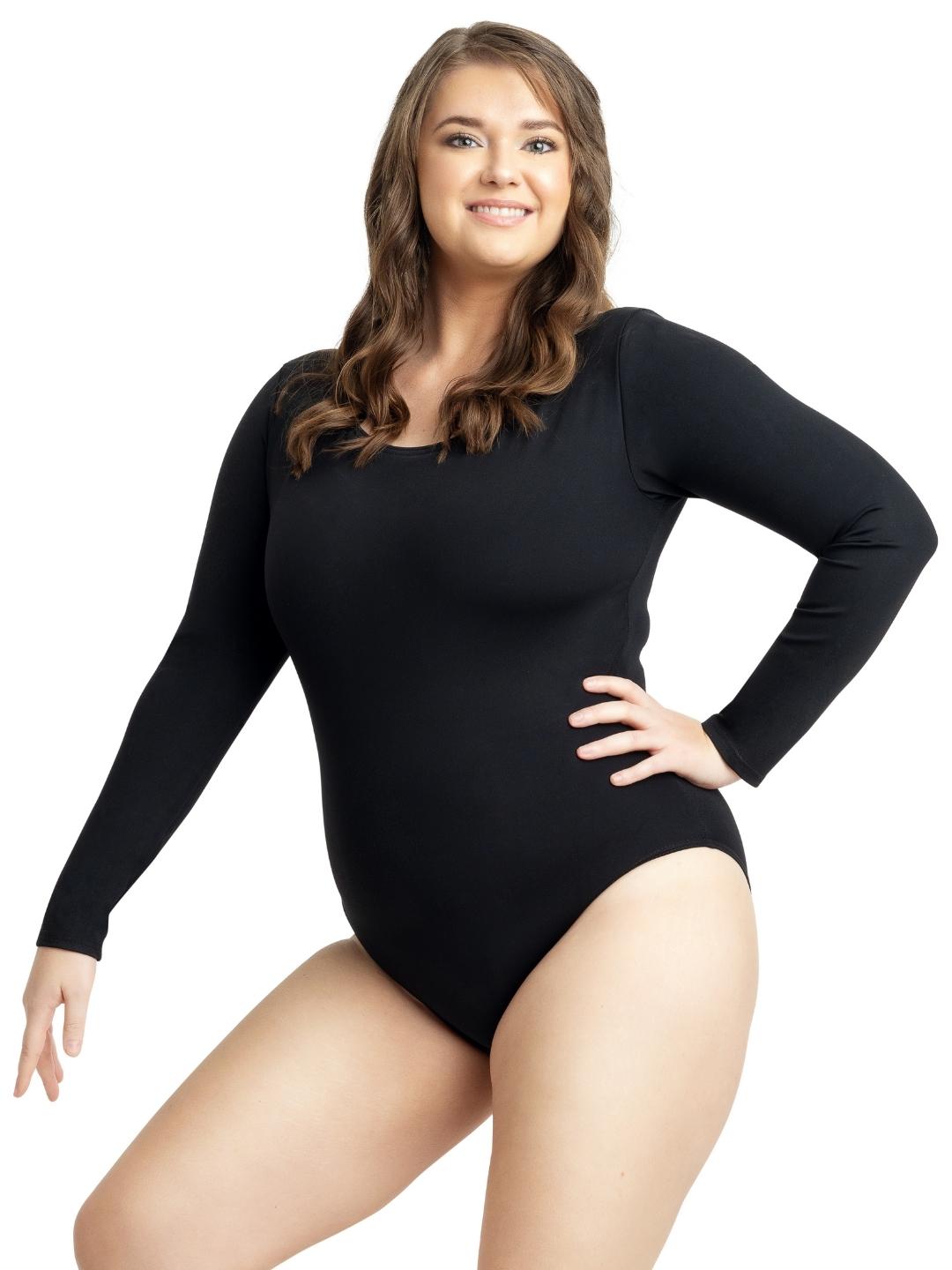 Women's Black Long Sleeve Leotard