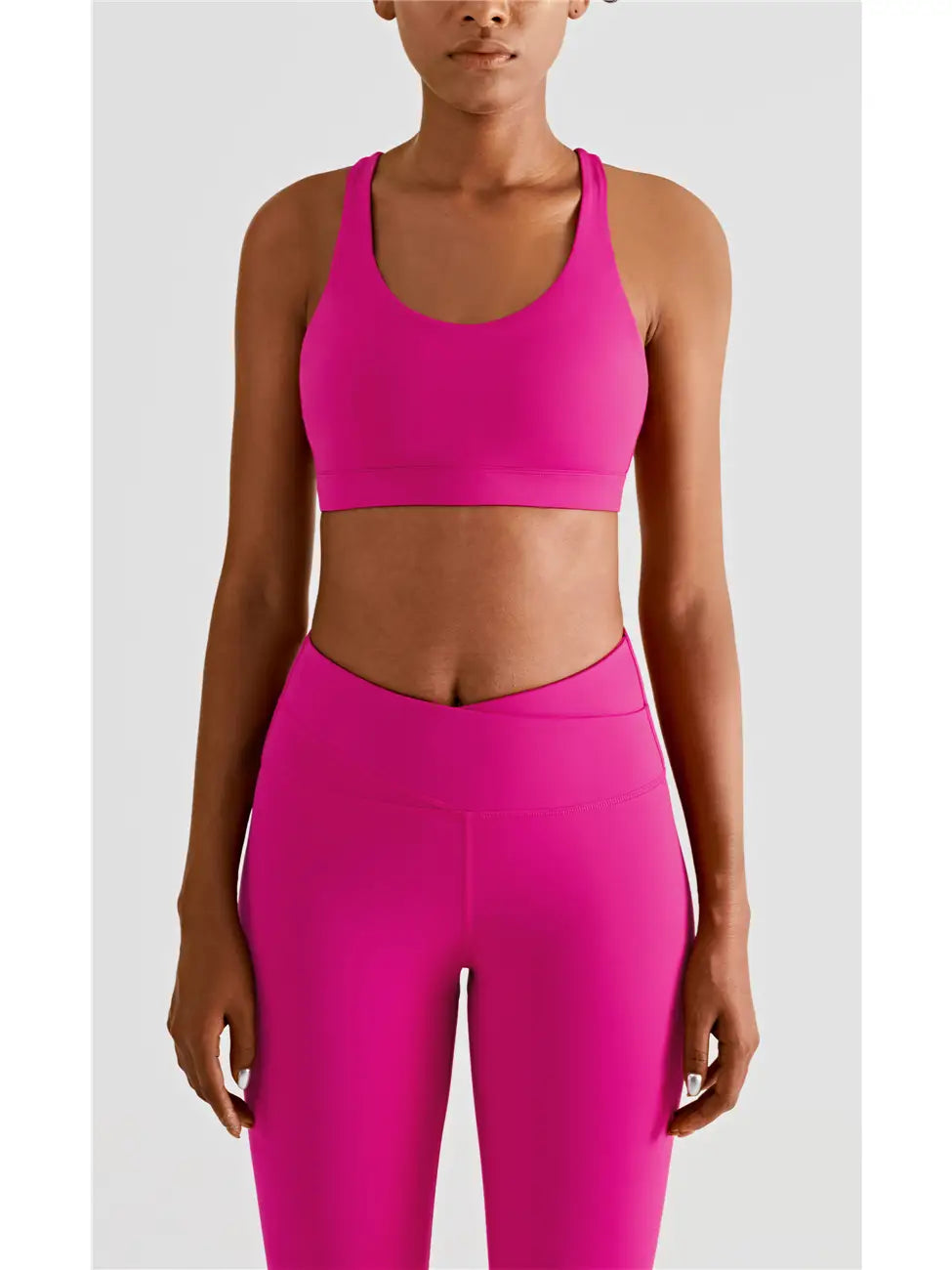 Women's Hot Pink Strappy Sports Bra – Lily's Dancewear